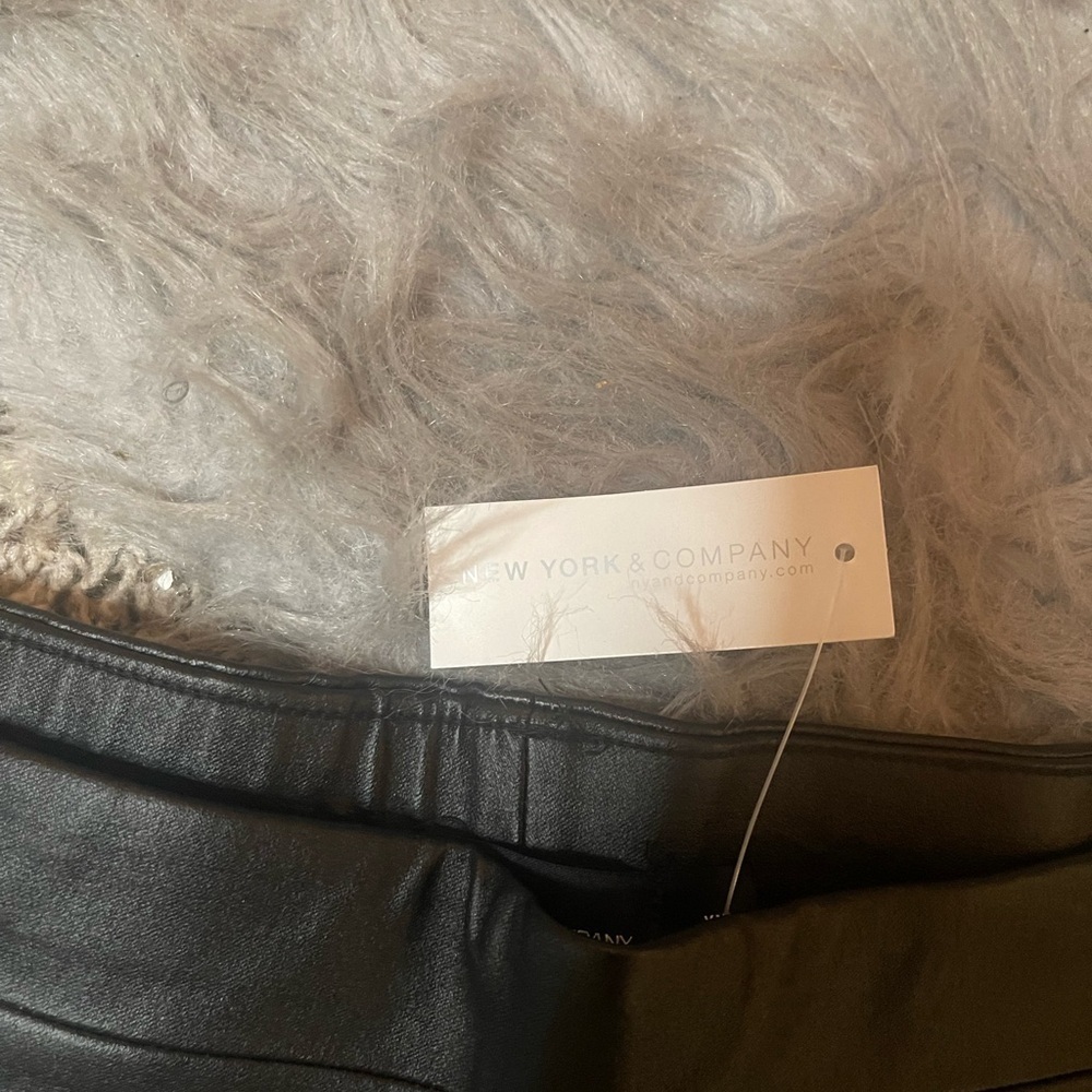 New York & Company Black Faux Leather Leggings Women’s Size XXL 2X New With Tags - Picture 5 of 13